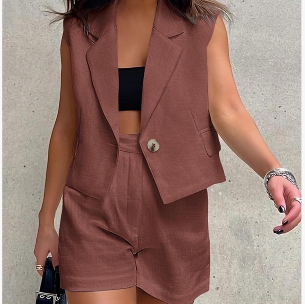 Vest Blazer & Short Set